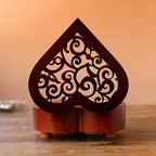 Pursuestar Labyrinth-As The World Falls Down Music Box, Heart Shaped Vintage Hollow Out Wood Mechanism YunSheng Movement Wind Up Musical Box Gifts for Birthday Mother's Day Valentine's Day