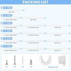 2 Pack Closet Rods for Hanging Clothes, 17 to 39 Inch Heavy Duty Stepless Adjustable Closet Hanging Rod, 1.3 Inch Diameter Metal Closet Rod for Wardrobes Laundry Bedroom RV, White