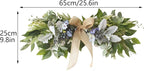 DEDEMCO Spring Floral Swag Wreath for Front Door 25.5 Inch,Eucalyptus Greenery Flower Swag with Silk Bow and Blue Berries,Wedding Arch Flower Swag for Home Table Centerpieces