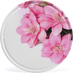 Wall Picture, with Beautiful Flowers Printed Circular Iron Hanging Picture,Wall Art Decor,Home for Bedroom Living Room Bathroom Decor,Iron Painting 11.8X11.8 in