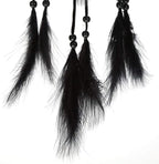 Native Indian Dream Catcher, Colorful/White/Black Dream Catcher with Feathers and Bead for Car Kids Bedroom Wall Hanging Decoration Ornament (Black)