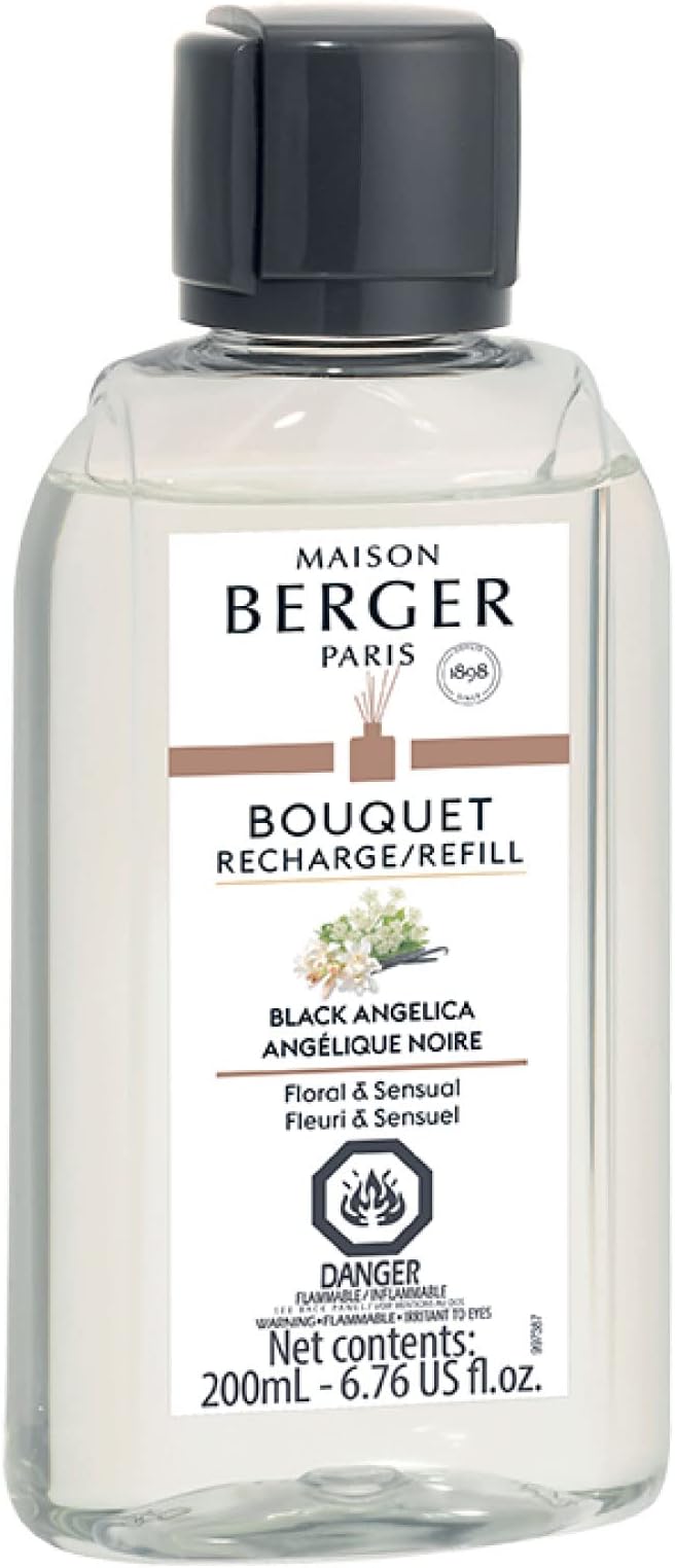 Maison Berger - Black Angelica - Air Freshener - Fragrance Refill for Reed Sticks and Ceramic Diffuser - 6.76 Fluid Ounces - 200 Milliliters