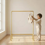 Kids Pipes Dress up Racks, Kids Clothing Racks, Child Garment Racks, Hanging Clothes Rod Storage Shelf Organizers Shelves Shelving, Gold Metal