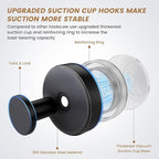 Linwnil Suction Cup Wreath Hanger，Suction Cup Hooks Hanging 10 Lbs，Waterproof Suction Cup Wreath Holder for Windows, Shower, Wreaths，Smooth Doors (2, Black)