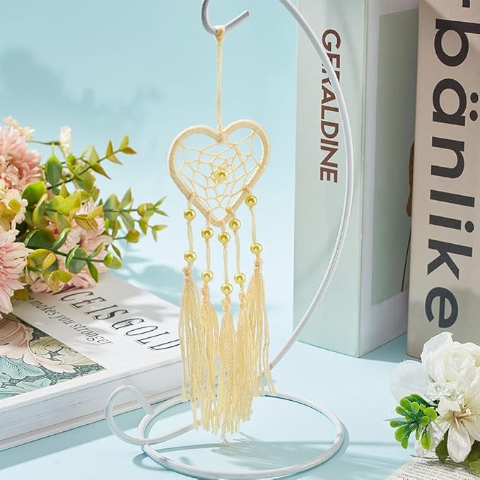 INFUNLY 6 Sets Dream Catcher Kit - Heart Small DIY Dream Catcher Making Kit - Boho Car Charms Pendant Accessories - Rearview Mirror Bag Charm