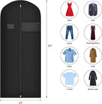 Univivi 60 Inch Lightweight Long Garment Bag for Hanging Clothes, Breathable Full Zipper Gown Dress Cover Bag with Clear Window and ID Card Holder for Suits, Long Dress, Coats -10 Pack