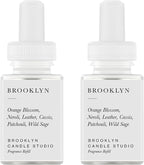 Pura & Brooklyn Candle Home Scent Refill - Smart Home Air Diffuser - Hours of Luxury Fragrance per Refill - Clean & Safe Pura Diffuser Refills - Brooklyn (2 Pack)
