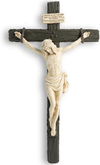 DevotedWalls 20.75" H Catholic Realistic Style Crucifix for Wall, Large realistic Jesus Chirst Cross for Church, Chapels and Home (Black and White Color)