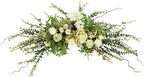 Artificial Greenery Flower Swag, Fake Eucalyptus Rose Flower Swag for Door Lintel Spring Summer Arch Flower Swag for Wedding Home Party Table Door Wall Decor