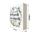 Christian Wood Signs, Bible Verse Psalm 139:14 - You are Fearfully & Wonderfully Made, Box Sign Decor Tabletop, Inspirational Wood Plaque, Wood Table Signs, Country Style Home Decor, Christian Gift