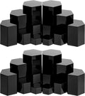 Jetec 12 Pcs Hexagonal Jewelry Display Risers Hexagonal Market Display Risers Stands Acrylic Showcase Acrylic Stand for Jewelry Model Figures Decoration, 6 Sizes (Black)
