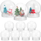 10PCS Plastic Snow Globe Water Globe 2.36 Inch DIY Clear Snow Globe with Screw Off Globe Kit for Christmas DIY Crafts Home Decoration