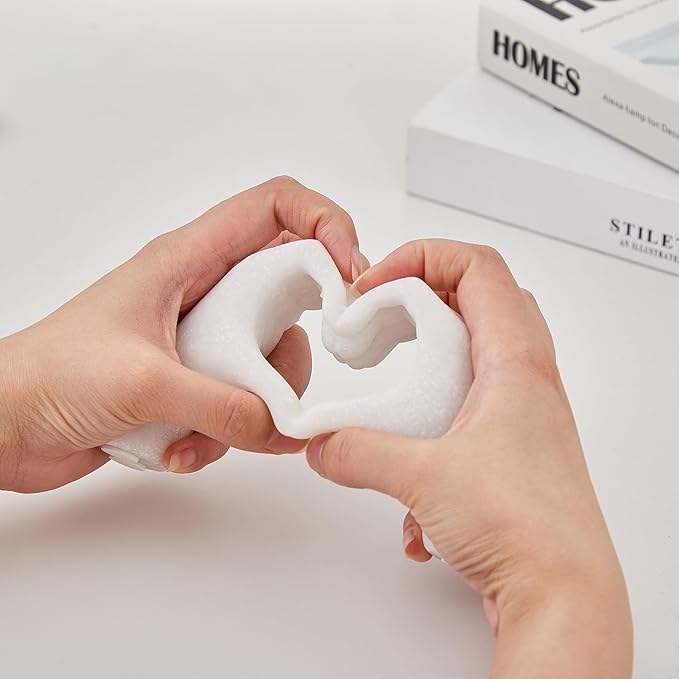 Heart Hands Sculpture for Living Room Décor, Mini Gesture Heart Decoration, Modern Love Statue Finger, Hands Heart Art Sculpture Home Wedding Decoration (Marble)