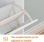 Shoe Cabinet Storage,Modern Freestanding Organizer with 2 Flip Drawers,Narrow Shoe Rack Cabinet for Entryway,White
