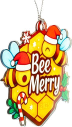 Bee Ornament, Bee Gifts, Christmas Ornaments 2026, Honeycomb Holiday Decoration, Cute Bumble Design for Tree, Unique Gift for Women, Funny Festive Ornament for Friends and Family