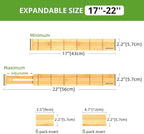 ANTOWIN 4 Pack Expandable Drawer Dividers, 2.2'' High, Extend from 17'' to 22'', Dresser Drawer Organizers, Bamboo Separators for Kitchen, Bedroom, Office, Bathroom, with 12 Pack Divider Inserts