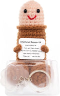Positive Crochet Gift, Handmade Emotional Support Crochet Figure with Message Card, Knitted Keepsake Desk Decor for Women Friends Coworkers, Birthday