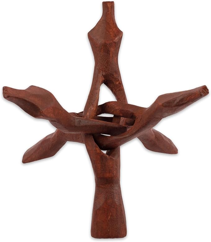 Wish Well Extra Large 8" Wooden Tripod Stand - Hand-Carved Room Decor Holder ~ Ideal for Abalone Shell, Decorative Bowl, Crystal Ball, Sphere, Geode ~ Wood Display Stand & Perfect Crystal Holder