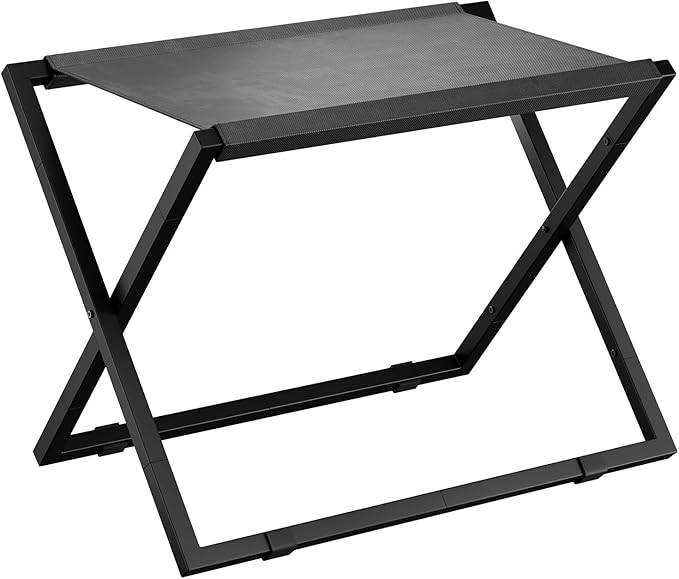 IBUYKE Luggage Rack for All Suitcase Sizes,Foldable Suitcase Stand,Metal Luggage Holder,Easy to Assemble for Bedroom Living Room Hotel,Black TLR001B
