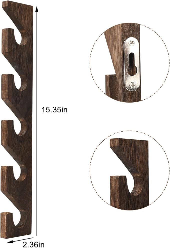 2PCS Wall Mounted Wooden Hat Rack for Baseball Caps - Solid Wood Organizer & Storage Display for Closet Door, Bedroom, Entryway, Laundry