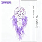 Handmade Dream Catcher, Animal Design Feather Dream Catchers Wall Decoration, Art Craft Feather Wall Decor for Home, Gift for Girls Kids Women (Purple)