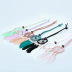 Mini Dream Catcher 7pcs Set - Car Interior Rearview Mirror Dangle Bag Pendant Charm 1.2" Diameter and 9" Long