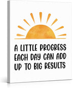 Inspirational Office Wall Art Decor, Motivational Add Up to Big Results Positive Quote Daily Affirmations Artwork Posters for Home Office Gym Classroom Decorations (8 X 10 Inches, Framed)