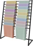 Scarf Organizer, Metal Hijab Organizer, 10 Tier Scarf Holder Hanger for Multiple Scarves, Freestanding Hijab Stand Belt Pants Hanging Rack for Home, Commercial, Clothing Store (Black, 120cm)