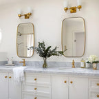 ANDY STAR Gold Oval Mirrors for Bathroom, Large 24x36’’ Brushed Gold Metal Framed Oblong Wall Mirror, Modern Brass Vanity Mirror in Stainless Steel Frame Wall Mount Horizontal or Vertical