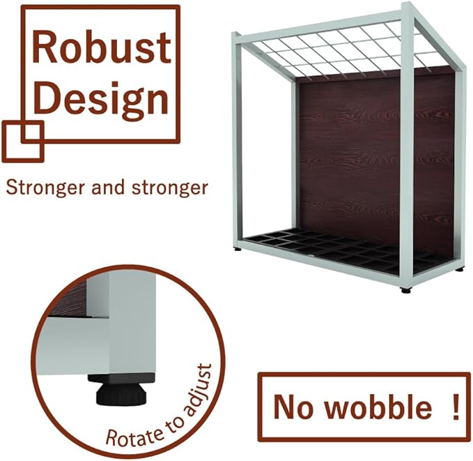 AKIRA Mid-Size Umbrella Stand for 12-Umbrellas Modern Brown Wood Grain & Black Metal Entryway Organizer Rack Holder for Office or Lobby, Model US-US-0325-BKDB