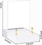 SVENJBB Acrylic Easel Display Stand with Adjustable Gold-Toned Pegs – Crystal Clear Acrylic with Floating Appearance, Ideal for Photos, Cookbooks, Invitations, and Plates, 1Pack