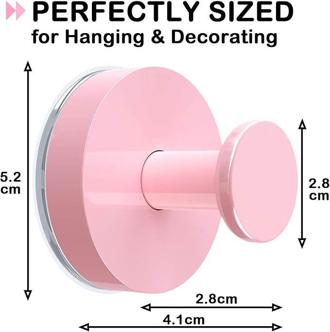 Pink Wreath Hangers for Front Door, 22LB Suction Cup Wearth Hooks for Easter Christmas Decorations, Reusable Wreath Door Hanger for Glass Window Indoor Outdoor, Strong Garland Hangers for Door Frame