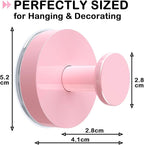 Pink Wreath Hangers for Front Door, 22LB Suction Cup Wearth Hooks for Easter Christmas Decorations, Reusable Wreath Door Hanger for Glass Window Indoor Outdoor, Strong Garland Hangers for Door Frame