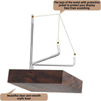 Wenqik 4 Pcs Crystal Display Stand Rock Display Stand Adjustable Metal Arms with Wooden Base Geodes Rock Agate Mineral Easel Holder for Collectibles(1.97 x 1.97 x 3.15 Inch,Silver)
