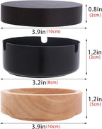 Portable Cool Ashtrays for Cigarettes Ash Tray with Lid FriyGardcn Wooden Ashtray with Cute Decorative Windproof Ash Tray for Home,Patio,Office,Outdoors,Indoor,Parties