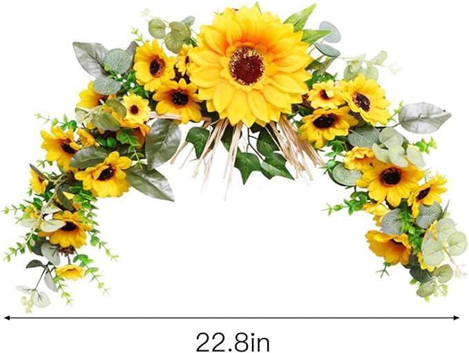 Generic Artificial Swag 23 Inch Wreath Garland for Outdoor Decoration?Garlands Front Door Wreath Home Decoration, Hanging Party Indoor Window Outdoor Lintel