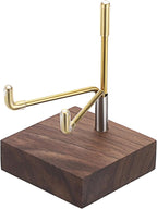 Hipiwe Adjustable Metal Arms Display Stand Easel with Wooden Base - Small Display Easel Holder for Displaying Fossil Coral Geodes Rock Mineral Agate Plate Seashell and Photos, 2"x2"x3.2"