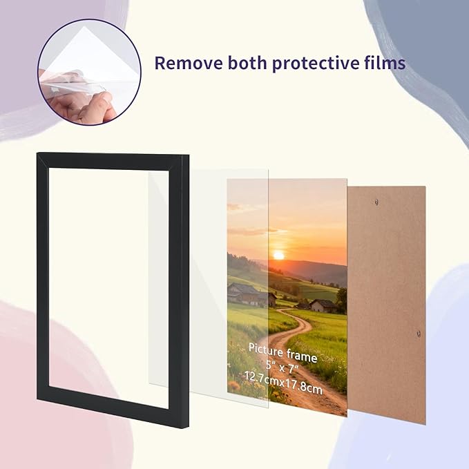 5x7 Black Picture Frames Set of 12 for Displaying 5 x 7 Photos, Multi 5x7 Frames Collage for Wall or Tabletop, Horizontal or Vertical Display
