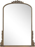 Vintage Baroque Arched Mirror - Traditional Ornate Antique Brass Wood Frame - 24"X32" - Perfect for Entryway, Fireplace, Living Room, Hallway, Bathroom