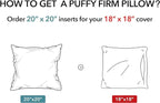 Oubonun 20x20 Outdoor Pillow Inserts (Pack of 2) - Square Waterproof Throw Pillow - Decorative Throw Pillows Insert for Couch Sofa Bed Patio Furniture - White Pillows