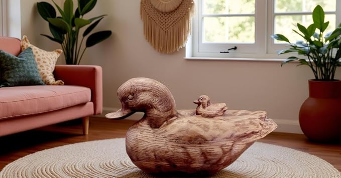 Hymmah Duck Home Decor Statue Rustic Home Decorations for Living Room, Boho Sculpture Resin Animal Collectible Figurines for Indoor Decor
