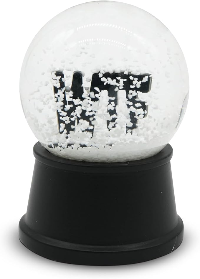Funny Novelty Snow Globe – Quirky Mini Desk Gift for Office, Home, or Holiday – Unique Collectible Gag Gift for Friends and Coworkers - WTF