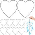 Sewroro 10pcs Heart Shaped Dreamcatcher Rings, Metal Dreamcatcher Hoops for DIY Crafts, Handmade Dress Accessories for Women and Girls, 4. 72 Inch Silver Wire Frames