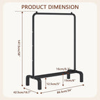 JIUYOTREE Standard Clothes Clothing Garment Rack with Storage Shelves Clothes Organizer for Hanging Clothes Coat Jacket Shirt Sweater Jeans Black