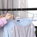 Seropy Coat Hangers Clothes 10 Pack Wire Hangers Heavy Duty Stainless Steel Hangers with Non Slip Grooves, 16.5 Inch Ultra Thin Metal Hangers Space Saving Clothing Hanger