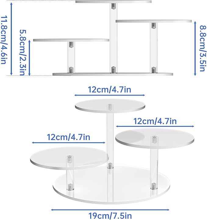 NiHome Clear Acrylic Display Stand for LEGO Botanical Collection Sets, Multi-Tier Showcase Figurine Display Shelf Riser for Collectibles and Room Decor, Perfume Riser Holder, Tabletop Plant Stand