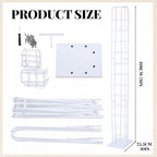 Tandefio 78" White Floor Standing Hat Rack Tower 12 Tier Hat Display Rack Cap Organizer Metal Hats Stand Hats Wigs Holder for Cap Retail Display Storage Vertically
