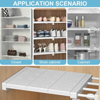 iayokocc Expandable Closet Tension Shelf Rod, Adjustable Metal Storage Rack,DIY Organizer Divider Separator for Cabinet Wardrobe Cupboard Kitchen Bathroom(Size:38-60cm)