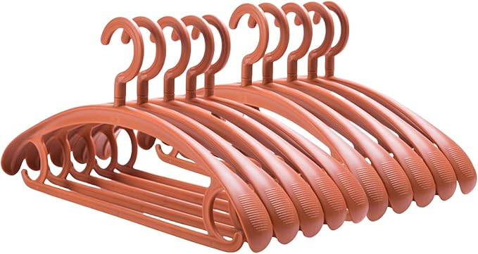 10 Pack Heavy Duty Coat Hangers 25lb Load Capacity Swivel Suit Clothes Hanger Extra Wide Shoulder Jacket Hangers Thick Non Slip Winter Large Coat Hanger Brown