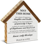 Housewarming Gifts New Home Decor, May This Home Be a Place of Happiness House Shaped Wood Sign, New House Apartment Gifts for Friends Neighbors
